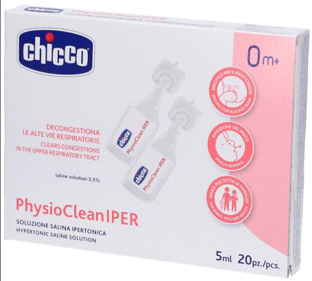 SOLUZIONE SALINA IPERTONICA PHYSIOCLEAN IPER 20 PEZZI DA 5 ML - farmacia187.it