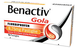 BENACTIV GOLA - Pastiglie Arancia Senza Zucchero 16 pezzi - farmacia187.it