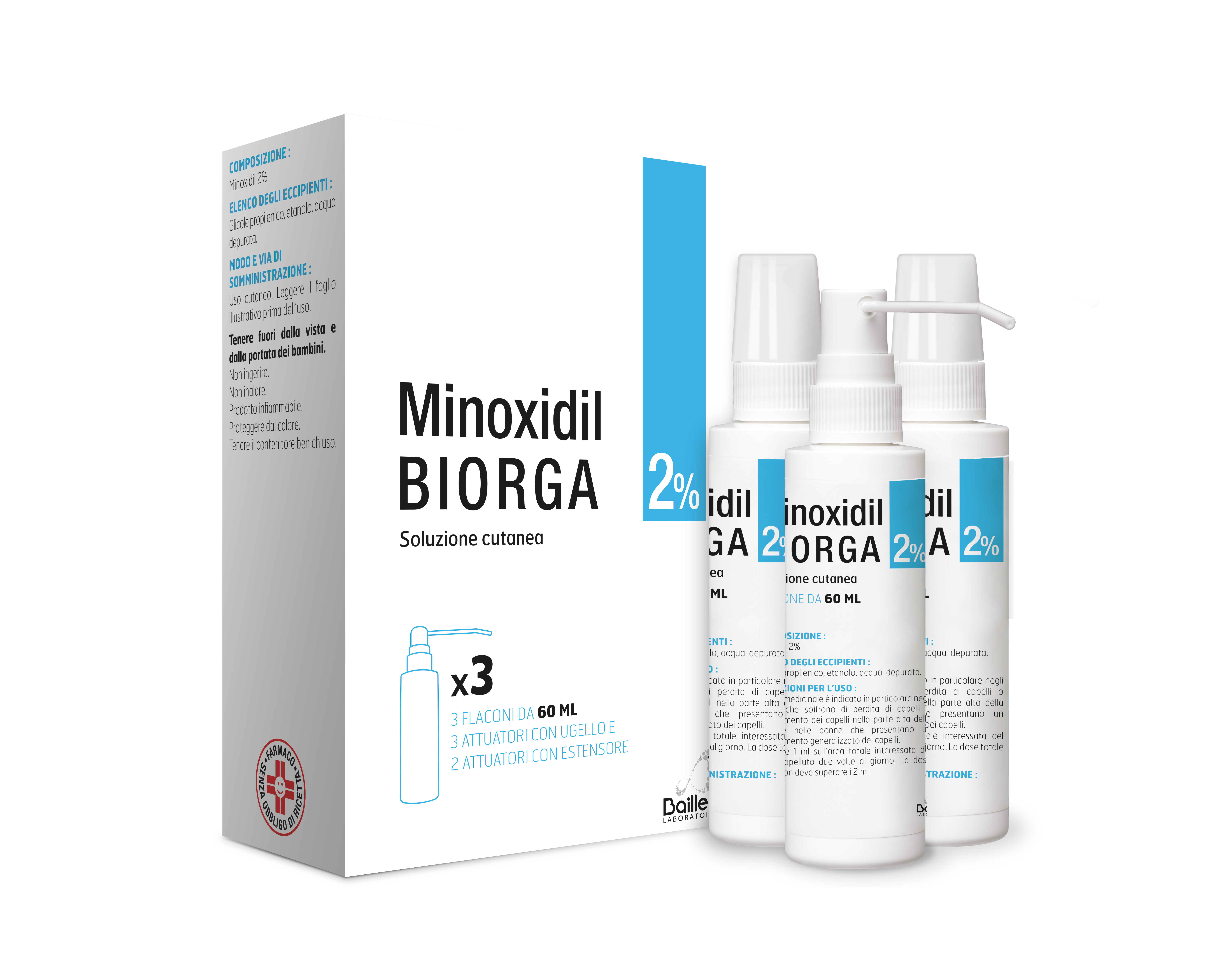 MINOXIDIL BIORGA*SOL CUT 3FL2% - farmacia187.it