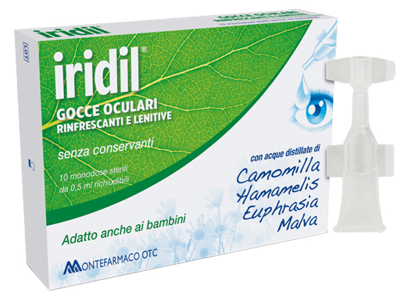 GOCCE OCULARI IRIDIL 10 AMPOLLE MONODOSE RICHIUDIBILI 0,5 ML - farmacia187.it