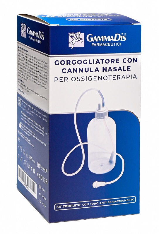 GORGOGLIATORE PER OSSIGENOTERAPIA CON OCCHIALE + CANNULA NASALE GAMMADIS - farmacia187.it