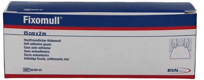 FASCIA AUTOADESIVA IPOALLERGENICA FISSAGGIO SU AMPIA SUPERFICIE FIXOMULL. SUPPORTO IN GARZA DI VISCOSA COLORE BIANCO MASSA IN POLICARBONATO SENZA RESINE E GOMME NATURALI. 15X1000CM - farmacia187.it