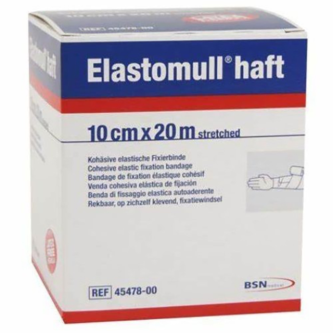 BENDA ELASTICA AUTOADESIVA PER FISSAGGIO MEDICAZIONI ELASTOMULL HAFT LF ALTEZZA 10 CM LUNGHEZZA 20 M - farmacia187.it