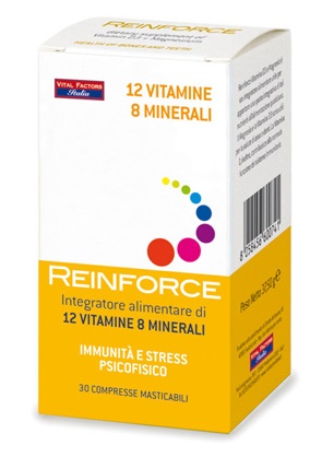 REINFORCE 12 VITAMINE + 8 MINERALI 30 COMPRESSE MASTICABILI - farmacia187.it