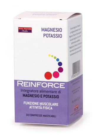 REINFORCE MAGNESIO + POTASSIO 30 COMPRESSE MASTICABILI - farmacia187.it