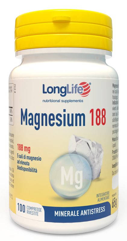 LONGLIFE MAGNESIUM 188 100 COMPRESSE RIVESTITE DA 6,5 G - farmacia187.it