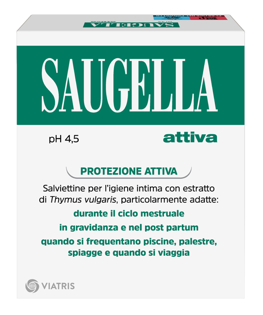 SAUGELLA ATTIVA SALVIETTINE DETERGENTI 10 BUSTINE - farmacia187.it