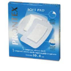 GARZA COMPRESSA PRONTEX SOFT PAD 10X8 CM 6 PEZZI (5 TNT + 1 IMPERMEABILE AQUA PAD) - farmacia187.it