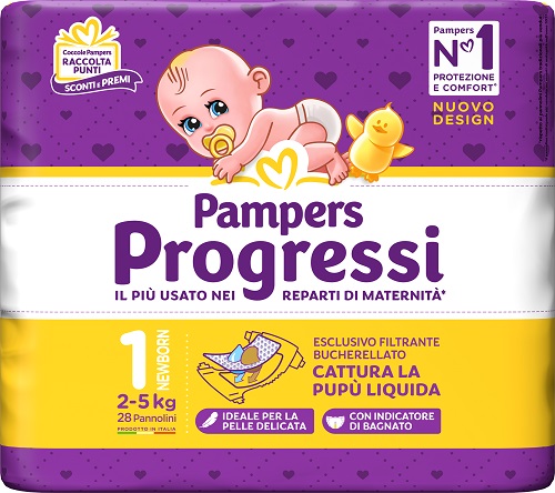 PAMPERS PROGRESSI NEWBORN PANNOLINO 1 2-5KG 28 PEZZI - farmacia187.it