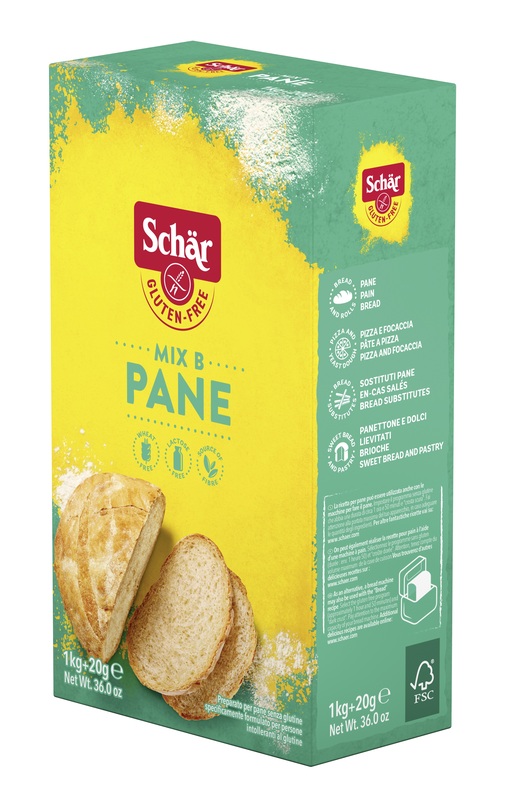 SCHAR MIX B PREPARATO PANE SENZA LATTOSIO 1 KG + 20 G - farmacia187.it