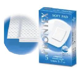 GARZA PRONTEX SOFT PAD COMPRESSA 5X7 CM 5 PEZZI - farmacia187.it