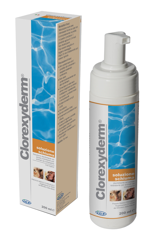 CLOREXYDERM SOLUZIONE SCHIUMA 200 ML - farmacia187.it