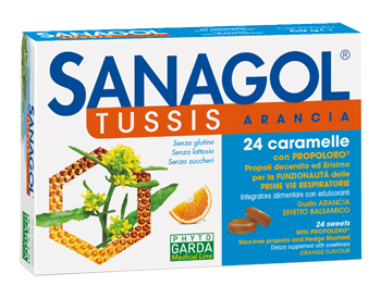 SANAGOL TUSSIS ARANCIA 24 CARAMELLE - farmacia187.it