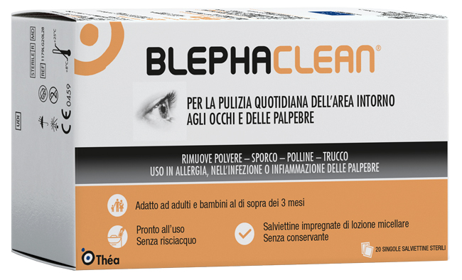 BLEPHACLEAN GARZE OCULARI STERILI A BASE DI ACIDO IALURONICO 20 PEZZI - farmacia187.it