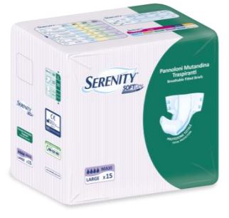 PANNOLONE PER INCONTINENZA A MUTANDINA SERENITY SOFTDRY MAXI LARGE 15 PEZZI - farmacia187.it