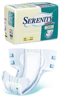 PANNOLONE PER INCONTINENZA SERENITY SOFTDRY FORMATO SUPER TAGLIA MEDIUM 30 PEZZI - farmacia187.it