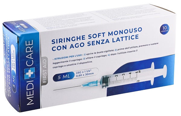 SIRINGA SOFT CAPACITA' 5ML AGO GAUGE 23 CONFEZIONE 10 PEZZI GAMMADIS - farmacia187.it
