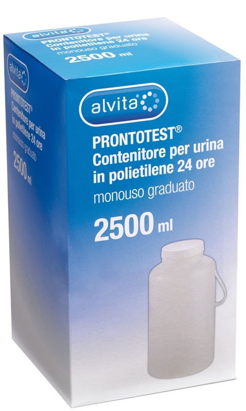 CONTENITORE PER URINA ALVITA PRONTOTEST IN POLIETILENE 24 ORE GRADUATO 2500ML - farmacia187.it