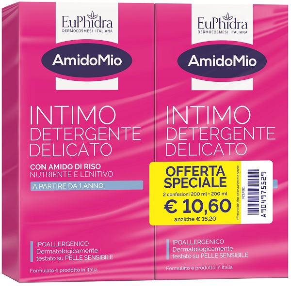 EUPHIDRA ABBINATA INTIMO DETERGENTE DELICATO 200 ML + 200 ML - farmacia187.it