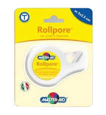 CEROTTO IN ROCCHETTO MASTER-AID ROLLPORE TESSUTO NON TESSUTO CON DISPENSER 2,5CM X 5 M - farmacia187.it