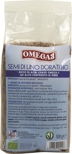 LA FINESTRA SUL CIELO SEMI DI LINO DORATI 500 G - farmacia187.it