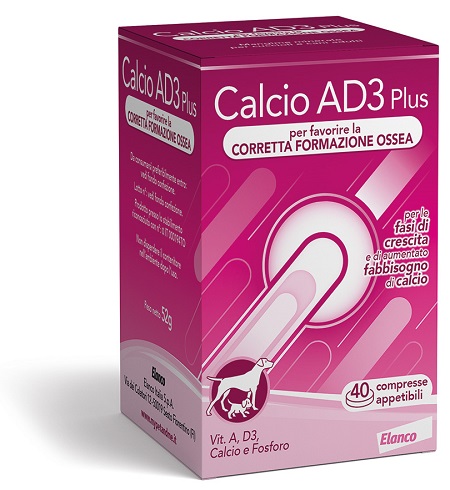 CALCIO AD3 PLUS 40 COMPRESSE APPETIBILI - farmacia187.it