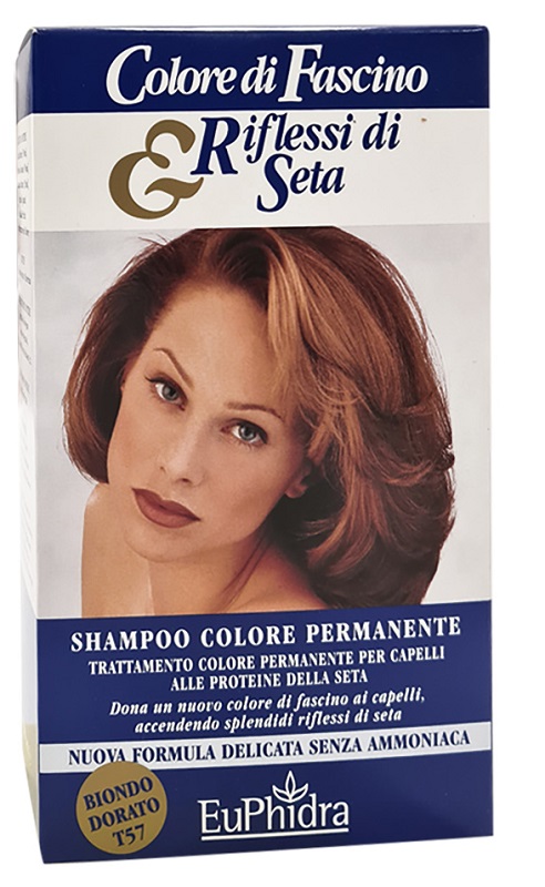 EUPHIDRA COLORE DI FASCINO & RIFLESSI DI SETA SHAMPOO COLORE PERMANENTE 57 BIONDO DORATO 120 ML - farmacia187.it