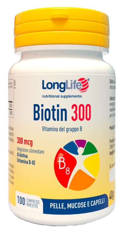 LONGLIFE BIOTIN 300 100 COMPRESSE RIVESTITE - farmacia187.it