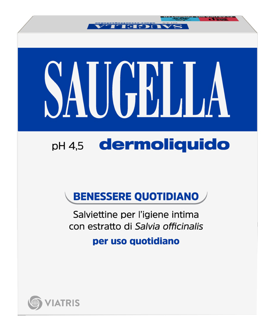 SAUGELLA DERMOLIQUIDO PH 4,5 SALVIETTINE IGIENE INTIMA BENESSERE QUOTIDIANO 10 PEZZI - farmacia187.it