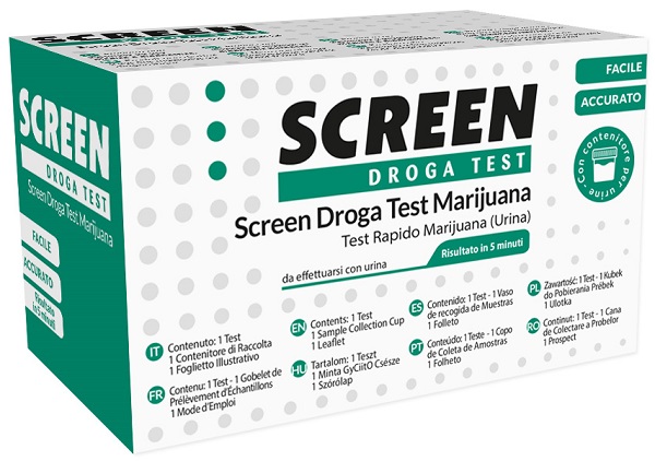 SCREEN DROGA TEST MARIJUANA TEST ANTIDROGA CON CONTENITORE URINA - farmacia187.it