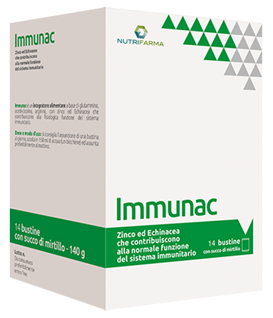 IMMUNAC 14 BUSTINE 10 G CON SUCCO DI MIRTILLO - farmacia187.it