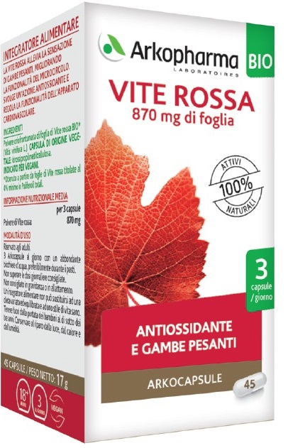 ARKO CAPSULE VITE ROSSA BIO 45 CAPSULE - farmacia187.it