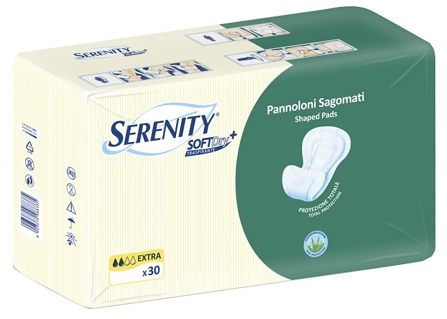 PANNOLONE PER INCONTINENZA SAGOMATO SERENITY SOFTDRY+ ALOE EXTRA 30 PEZZI - farmacia187.it