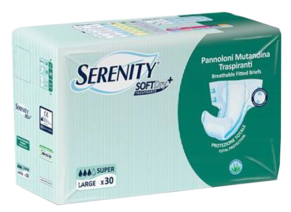 PANNOLONE PER INCONTINENZA A MUTANDINA SERENITY SOFTDRY+ ALOE SUPER LARGE 30 PEZZI - farmacia187.it