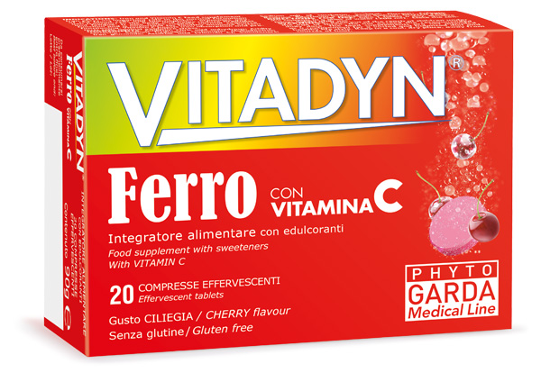 VITADYN FERRO + VITAMINA C 20 COMPRESSE EFFERVESCENTI - farmacia187.it