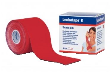 BENDA ADESIVA LEUKOTAPE K PER TAPING FISIOTERAPICO LARGHEZZA 5 CM LUNGHEZZA 5 M COLORE ROSSO IN ROTOLO - farmacia187.it