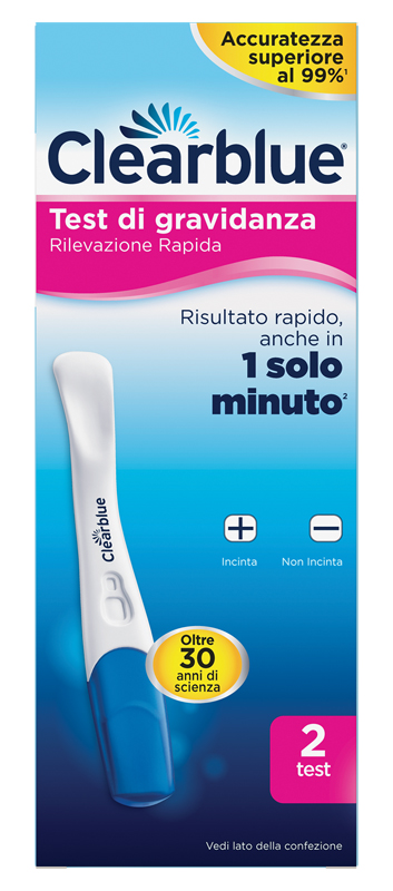 TEST DI GRAVIDANZA CLEARBLUE RILEVAZIONE RAPIDA 2 PEZZI - farmacia187.it