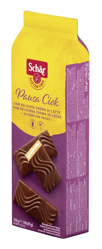SCHAR PAUSA CIOK MERENDINE DI PAN DI SPAGNA CON CREMA DI LATTE 10 PEZZI DA 35 G - farmacia187.it