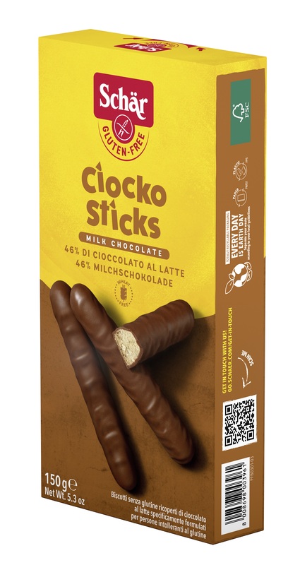 SCHAR CIOCKO STICK RICOPERTI DI CIOCCOLATO AL LATTE 150 G - farmacia187.it