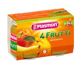 PLASMON OMOGENEIZZATO 4 FRUTTI 6 X 104 G - farmacia187.it