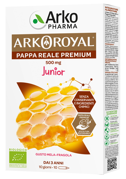 ARKOROYAL PAPPA REALE BIOLOGICA 500 MG 10 UNICA DOSE - farmacia187.it