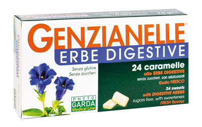 GENZIANELLE ERBE DIGESTIVE SENZA ZUCCHERO 24 CARAMELLE - farmacia187.it