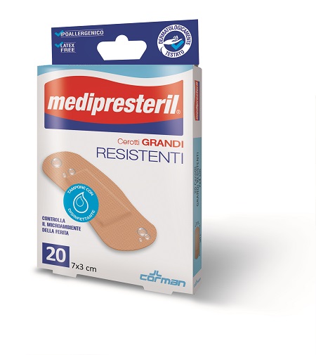 CEROTTO GRANDE MEDIPRESTERIL RESISTENTE 7X3CM 20 PEZZI - farmacia187.it
