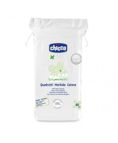 CHICCO BABY MOMENTS QUADROTTI MORBIDO COTONE 60 PEZZI - farmacia187.it