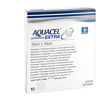 AQUACEL AG EXTRA MEDICAZIONE CON IONI ARGENTO 10X10 CM 10 PEZZI - farmacia187.it