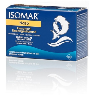ISOMAR SOLUZIONE IPERTONICA ACQUA MARE 18 FLACONCINI MONODOSE 5 ML - farmacia187.it