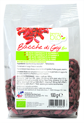 FSC SEMPLICE&BIO BACCHE DI GOJI BIO AD ALTO CONTENUTO DI FIBRA 100 G - farmacia187.it