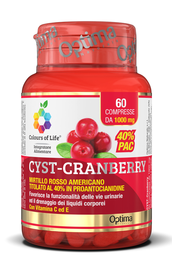 COLOURS OF LIFE CYST-CRANBERRY CON VITAMINA C E 60 COMPRESSE 1000 MG - farmacia187.it