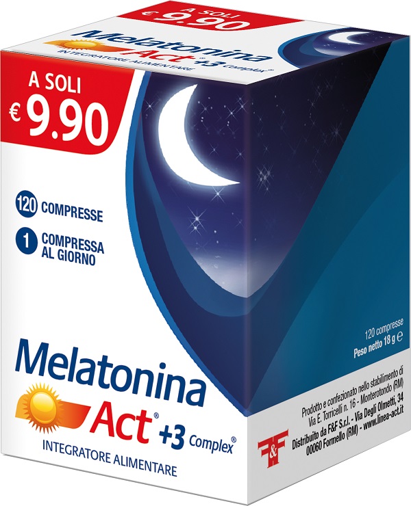MELATONINA ACT +3 COMPLEX 120 COMPRESSE - farmacia187.it