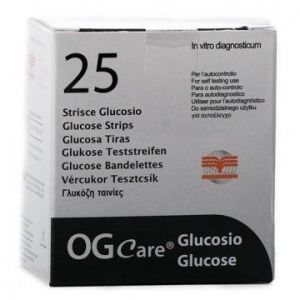 STRISCE MISURAZIONE GLICEMIA OGCARE 25 PEZZI - farmacia187.it